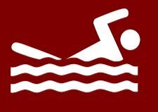 clip art image of swimmer in water