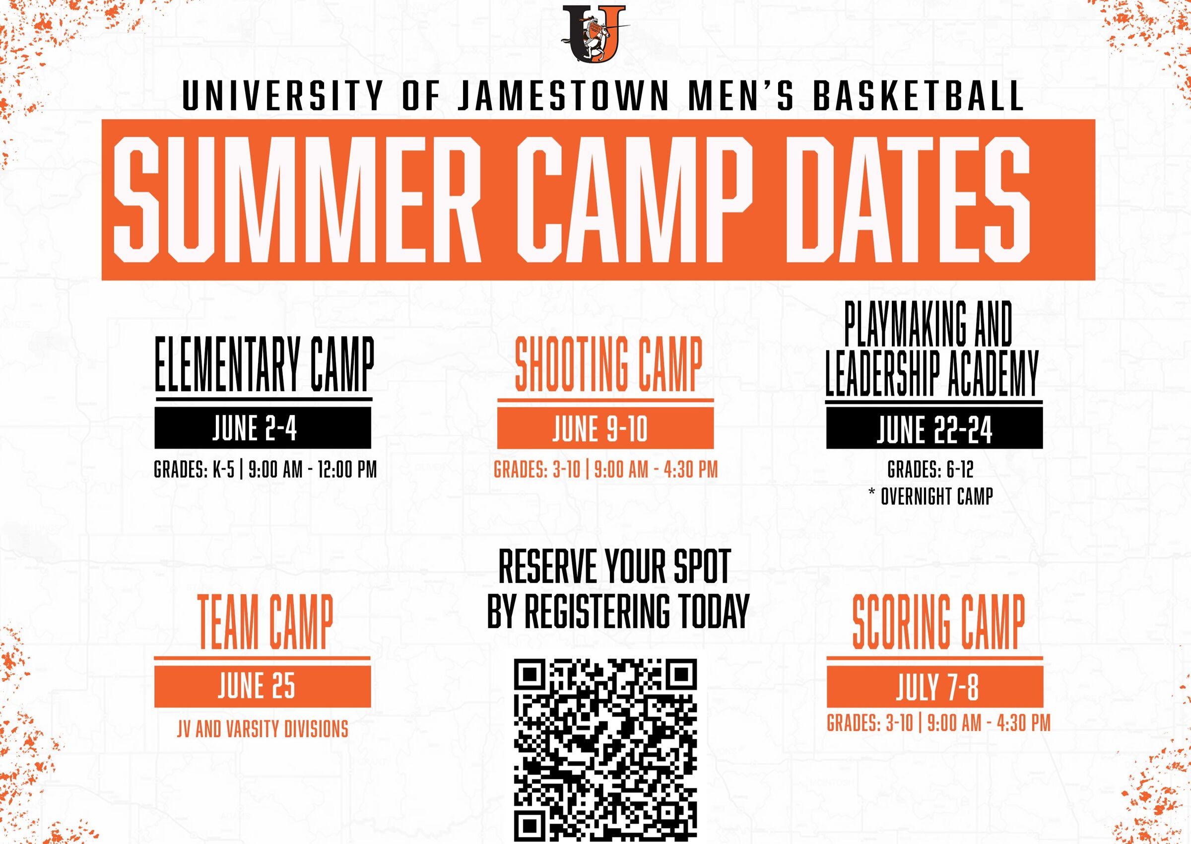 UJ Men's Basketball - Men's High School Team Camp | jamestown Box Office