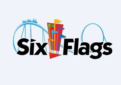 Six Flags logo on white background