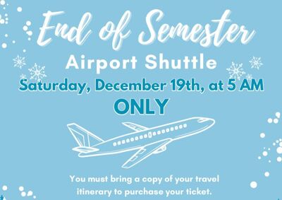 Airport Shuttle, Saturday December 13th ONLY