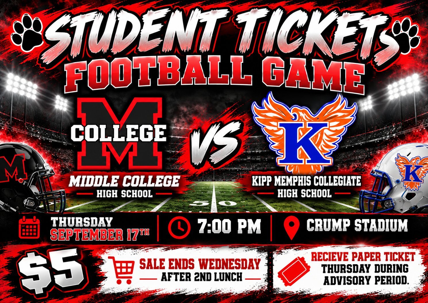 🏈 Middle College vs KIPP Memphis Collegiate 🏈 image